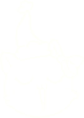 Bir insan tarafından çizilen Noel Kedisi Tebeşiri