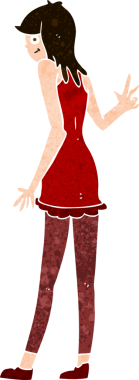 Bir insan tarafından çizilmiş karikatür kadın.