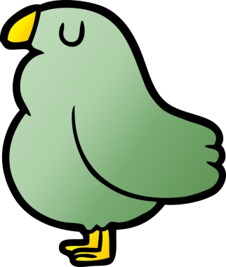 Bir insan tarafından çizilmiş çizgi film kuşu.