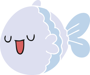 Bir insan tarafından çizilmiş garip bir karikatür balığı.