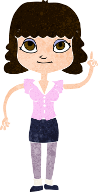 Bir insan tarafından çizilmiş bir fikri olan karikatür kadın.