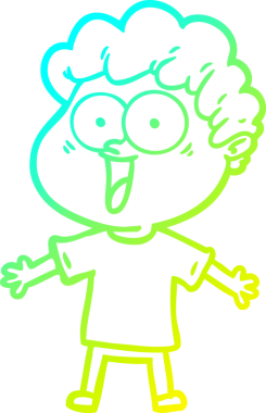 Bir insan tarafından çizilmiş mutlu bir adamın soğuk çizgi çizimi.