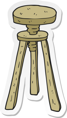 Bir insan tarafından çizilmiş bir karikatür sanatçısı taburesinin çıkartması.