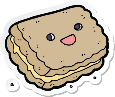 Bir insan tarafından çizilmiş karikatür bisküvisi.