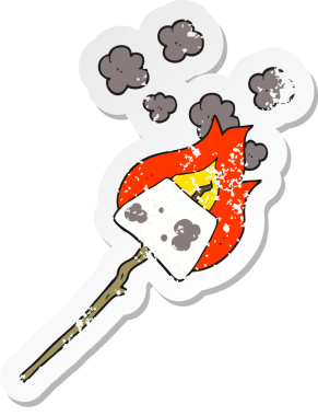 Bir insan tarafından çizilmiş bir çubuğa retro depresif marşmelov yapıştırması.