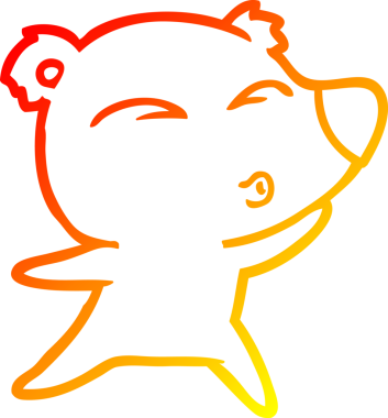 Bir insan tarafından çizilen çizgi film ıslık çalan ayının sıcak çizgi çizimi