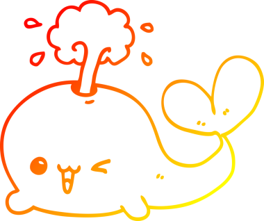 Bir insan tarafından çizilmiş karikatür balinası çizimi