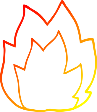 Bir insan tarafından çizilen karikatür ateş patlamasının sıcaklığı.