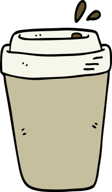 bir insan tarafından çizilmiş bir kahve fincanı.