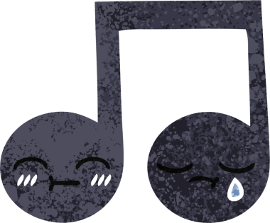 Bir insan tarafından çizilmiş bir notanın retro çizim tarzı karikatürü