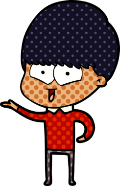 Bir insan tarafından çizilmiş mutlu çocuk çizgi filmi.