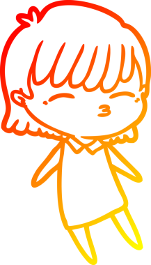 Bir insan tarafından çizilmiş bir karikatür kadın çizimi