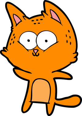 Bir insan tarafından çizilmiş çizgi film kedisi.