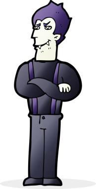 Bir insan tarafından çizilmiş bir vampir çizgi filmi.