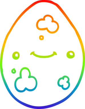 gökkuşağı gradyan çizgi çizimi bir insan tarafından çizilmiş bir karikatür yumurta