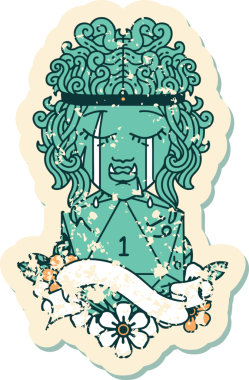 Retro Dövme Tarzı Ağlayan Ork Barbar Karakter Yüzü Doğal bir insan tarafından çizilmiş