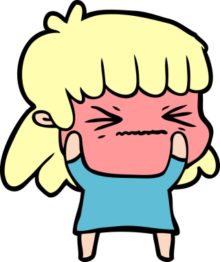 Bir insan tarafından çizilmiş kızgın bir kız.