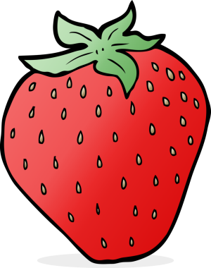 Bir insan tarafından çizilmiş çilek çizgi filmi.