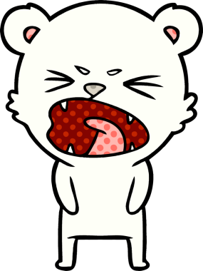 Bir insan tarafından çizilmiş kızgın kutup ayısı çizgi filmi.