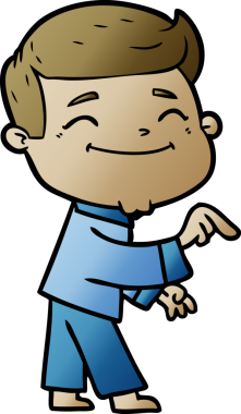 Bir insan tarafından çizilmiş mutlu çizgi film adamı.