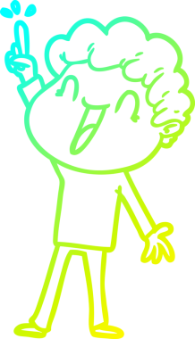 Bir insan tarafından çizilmiş mutlu bir adamın soğuk çizgi çizimi.