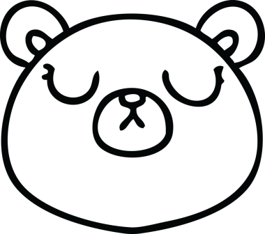 Bir insan tarafından çizilmiş garip çizgi film ayısı.