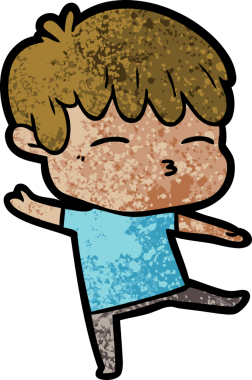 Bir insan tarafından çizilmiş meraklı bir çocuk.