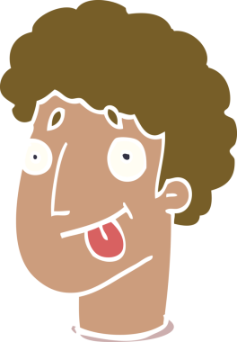 Bir insan tarafından çizilmiş komik erkek yüzü.