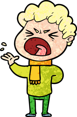 Bir insan tarafından çizilmiş öfkeli bir adam.