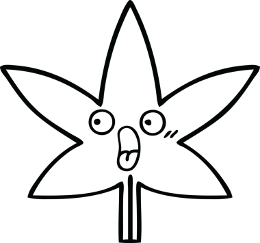 Bir insan tarafından çizilmiş bir sonbahar yaprağının çizgi çizimi