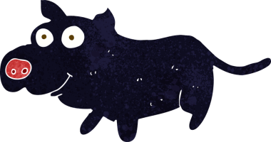 Bir insan tarafından çizilmiş mutlu küçük bir köpek.