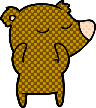 Bir insan tarafından çizilmiş bir çizgi film karakteri.