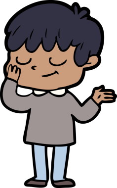 Bir insan tarafından çizilmiş mutlu çocuk çizgi filmi.