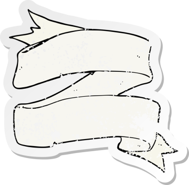 Bir insan tarafından çizilmiş eski ve sıkıntılı bir parşömen çıkartması.