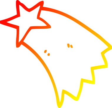 Bir insan tarafından çizilmiş bir çizgi film yıldızının sıcak çizgi çizimi