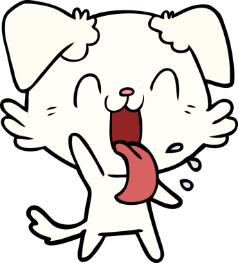 Bir insan tarafından çizilmiş nefes nefese kalmış bir köpek.