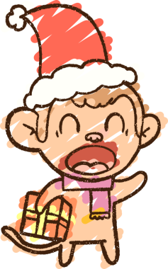 Bir insan tarafından çizilen Noel Maymun Tebeşiri