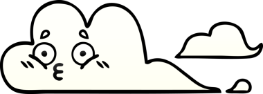 Bir insan tarafından çizilmiş beyaz bulutun gölgelenmiş çizimi