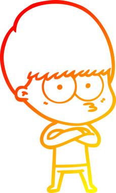 Bir insan tarafından çizilmiş gergin bir çizgi film çocuğunun çizimi.