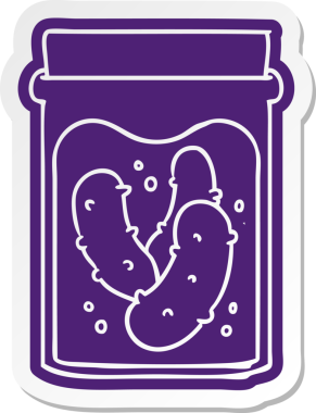 Bir insan tarafından çizilmiş turşu turşusu kavanozu.