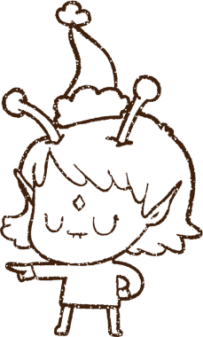 Bir insan tarafından çizilen Noel Uzaylı Kömürü