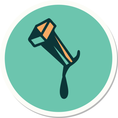 Bir insan tarafından çizilmiş geleneksel demir çivi stili dövme çıkartması.