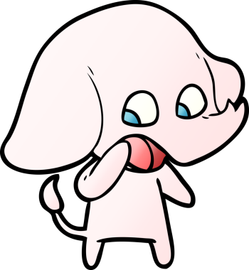 Bir insan tarafından çizilmiş şirin bir fil.