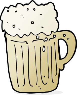 Bir insan tarafından çizilmiş bira kupası.