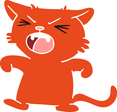 Bir insan tarafından çizilmiş cırtlak kedi karalaması.