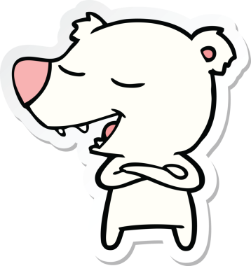 Bir insan tarafından çizilmiş kutup ayısının çıkartması.