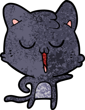 Bir insan tarafından çizilmiş çizgi film kedisi.