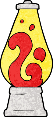 Bir insan tarafından çizilmiş retro lav lambası.