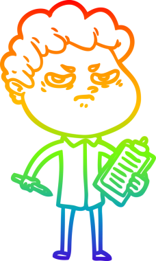 Bir insan tarafından çizilmiş kızgın bir adamın çizdiği gökkuşağı gradyanı çizimi