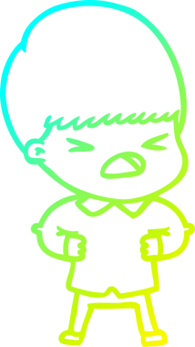 Bir insan tarafından çizilen bir çizgi filmin soğuk gradyan çizimi.